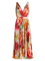 Nylah Printed Satin Midi-Dress