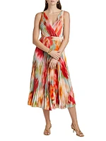Nylah Printed Satin Midi-Dress