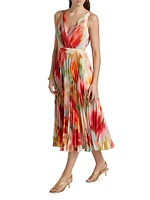 Nylah Printed Satin Midi-Dress
