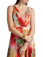 Nylah Printed Satin Midi-Dress