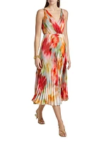 Nylah Printed Satin Midi-Dress