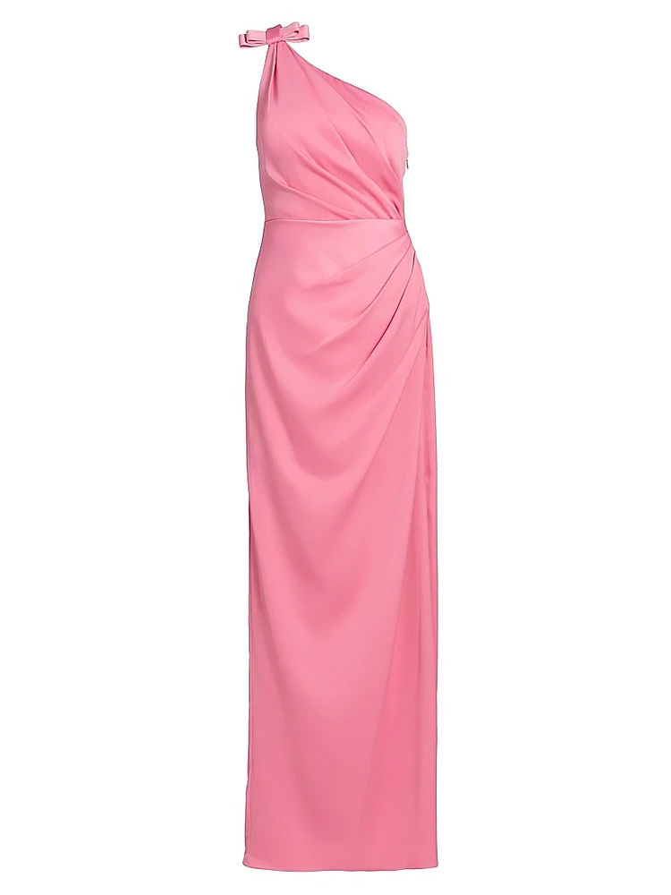 Alexis Crepe One-Shoulder Gown