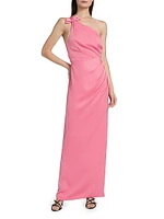 Alexis Crepe One-Shoulder Gown