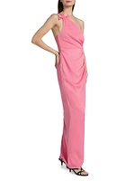 Alexis Crepe One-Shoulder Gown