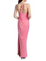 Alexis Crepe One-Shoulder Gown