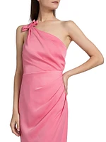 Alexis Crepe One-Shoulder Gown