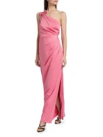 Alexis Crepe One-Shoulder Gown