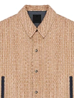 Le Clos Varsity Jacket in Raffia and Leather