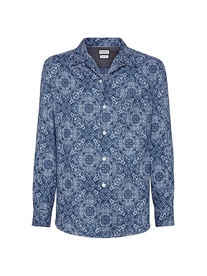 Cotton Paisley Twill Easy Fit Shirt