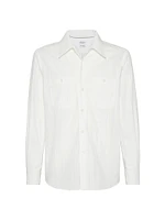 Jacquard Stripe Easy Fit Shirt with Chest Pockets