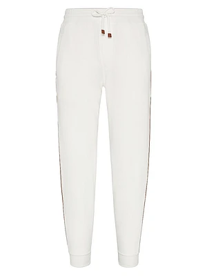 Techno Cotton French Terry Trousers with Piping