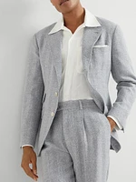 Textured Stripe Diagonal Deconstructed Cavallo Blazer