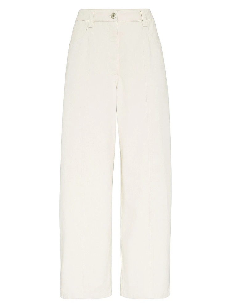 Dyed Denim Cropped Jeans