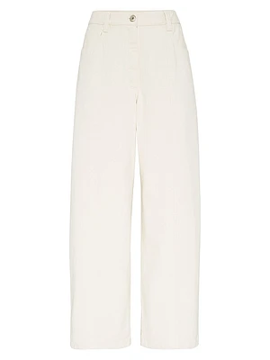 Dyed Denim Cropped Jeans