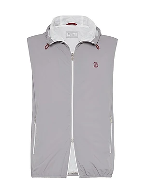 Bonded Nylon Hooded Vest with Logo
