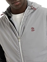 Bonded Nylon Hooded Vest with Logo
