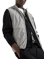 Bonded Nylon Hooded Vest with Logo