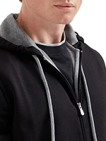 Double Cloth Vest with Zipper and Hood