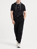 Double Cloth Vest with Zipper and Hood