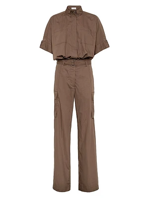 Lightweight Poplin Utility Jumpsuit
