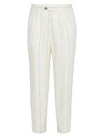 Wide Chalk Stripe Leisure Fit Trousers
