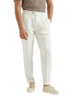 Wide Chalk Stripe Leisure Fit Trousers