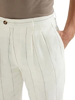 Wide Chalk Stripe Leisure Fit Trousers