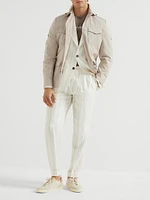 Wide Chalk Stripe Leisure Fit Trousers