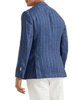 Linen Dégradé Chalk Stripe Twill Deconstructed Blazer