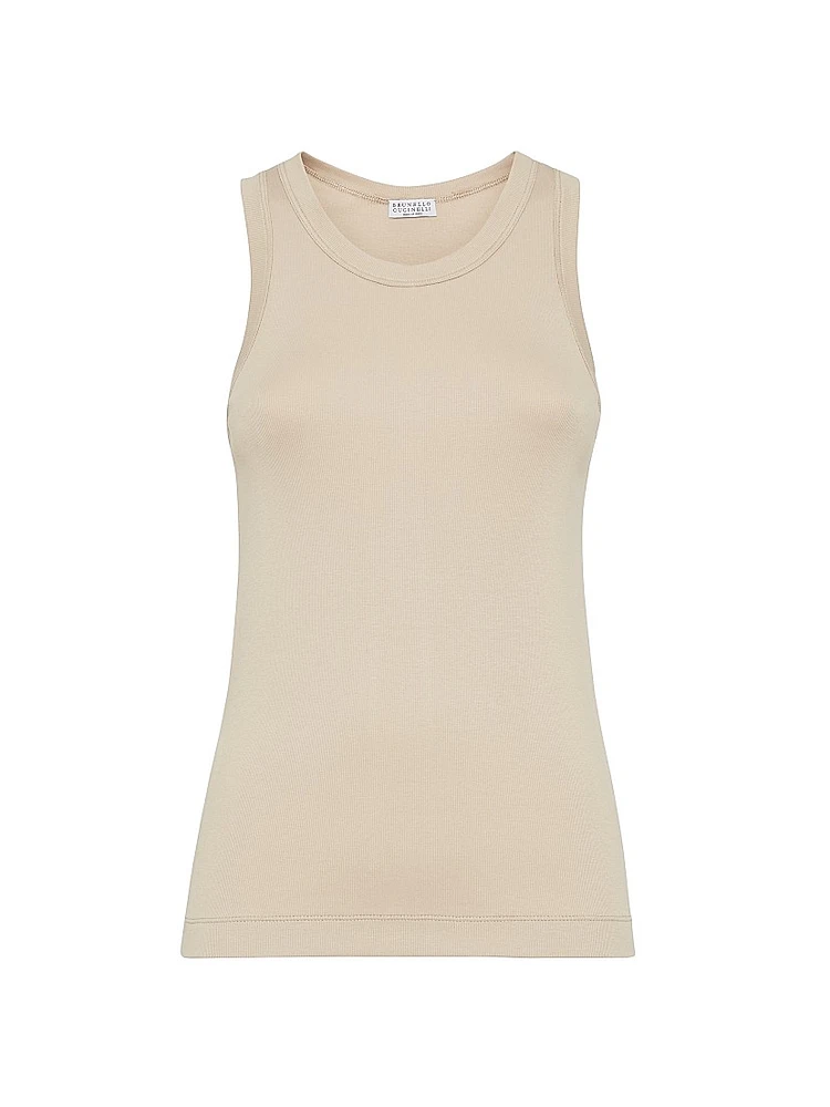 Stretch Cotton Ribbed Jersey Top