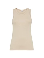 Stretch Cotton Ribbed Jersey Top