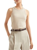 Stretch Cotton Ribbed Jersey Top