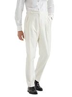 Tuxedo Trousers with Double Pleats and Tabbed Waistband