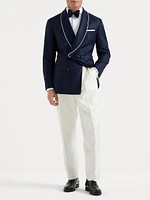 Tuxedo Trousers with Double Pleats and Tabbed Waistband