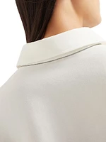 Viscose and Linen Fluid Twill Dress with Monili