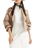 Viscose and Linen Fluid Twill Dress with Monili
