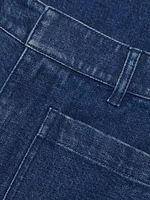 Nicole Stretch-Denim Flare Pants