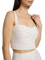Faxon Floral-Embroidered Crop Tank