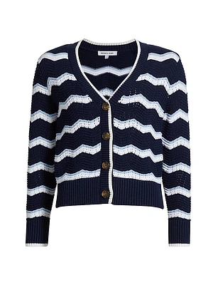 Ansonia Striped V-Neck Cardigan