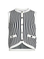 Leland Striped Knit Crop Vest