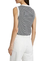 Leland Striped Knit Crop Vest