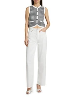 Leland Striped Knit Crop Vest