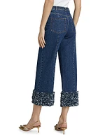 Petal Ethel Embellished Denim Crop Jeans