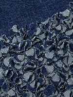 Petal Mindie Embellished Denim Tie-Waist Minidress