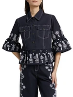 Mazie Embroidered Stretch-Cotton Jacket