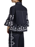 Mazie Embroidered Stretch-Cotton Jacket
