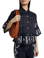 Mazie Embroidered Stretch-Cotton Jacket