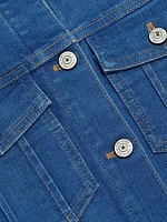 Tia Stretch-Denim Tie-Waist Minidress