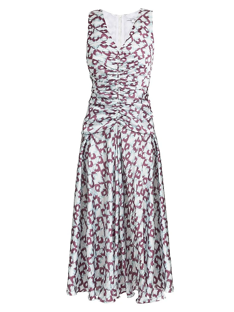 Ruched A-Line Midi-Dress