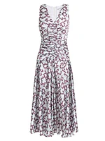Ruched A-Line Midi-Dress
